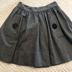 Anthropologie Gray wool lined skirt XS/S